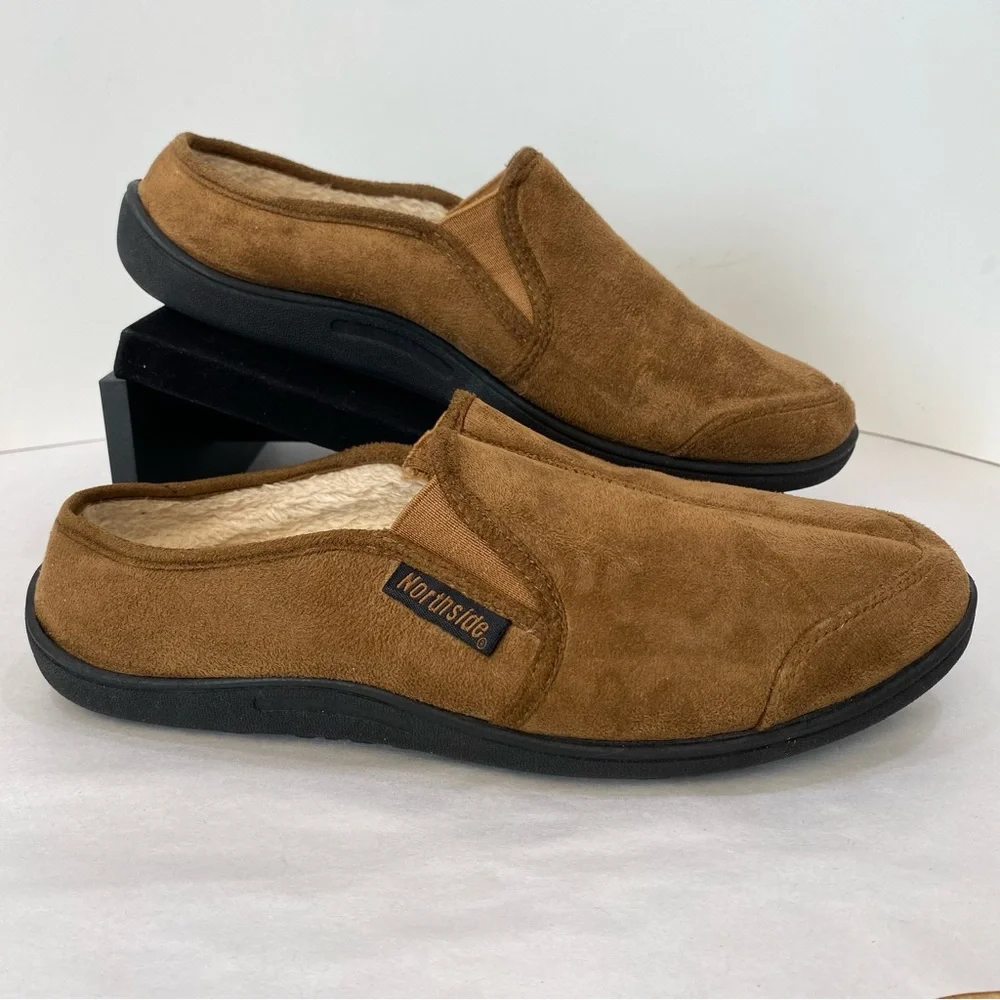 Northside Tan Faux Suede Fur Lined Clog Slippers Men’s Size 8